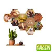 Bekijk de aanbieding van iBOOD Home & Living: Voucher: 8 x foto op hexagon 17 x 15 cm