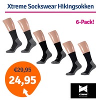 Bekijk de aanbieding van 1dagactie.nl: 6 paar Xtreme Sockswear wandelsokken