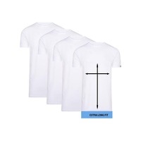 Bekijk de aanbieding van DealDonkey.com: 4-pack Cappuccino witte T-Shirt ronde hals - Extra Lange T-shirts