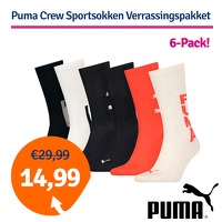 Bekijk de aanbieding van 1dagactie.nl: Dagaanbieding Puma Crew Sportsokken Verrassingspakket 6-pack