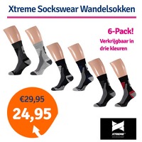 Bekijk de aanbieding van 1dagactie.nl: 6 x Xtreme Sockswear wandelsokken