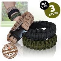 Bekijk de aanbieding van voorHEM.nl: 3 parachute koord armbanden