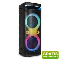 Bekijk de aanbieding van MaxiAxi.com: Fenton Track610 portable speaker Bluetooth - Partybox met microfoon, accu en lichteffecten - 240W