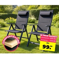 Bekijk de aanbieding van Voordeelvanger.nl: 2 stuks FlinQ Luxe Tuinstoelen Opvouwbaar - Met Ademende Comfortzitting! ...