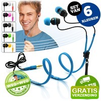 Bekijk de aanbieding van voorHEM.nl: Set van 6 Zipper earphones