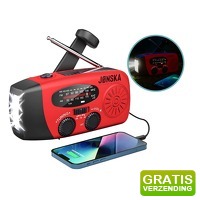 Bekijk de aanbieding van DealDonkey.com: JONSKA Opwindbare Radio - Noodradio - Solar - Zaklamp - Powerbank