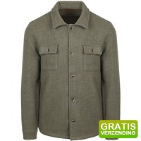 Bekijk de aanbieding van Suitableshop: Suitable Overshirt Wool Blend Groen