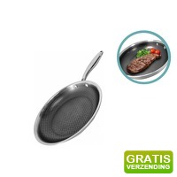 Bekijk de aanbieding van DealDonkey.com 3: ENRICO Koekenpan 28 cm - RVS Honingraat Anti-Aanbakpan - PFAS-vrij - Inductie