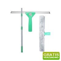 Bekijk de aanbieding van DealDonkey.com 3: Aqua Laser Raamwisserset - complete set raamwissers - raamwisser met telescopische steel 130 cm