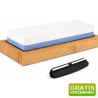 Bekijk de aanbieding van DealDonkey.com: Xemm Messenslijper Wetsteen - Slijpsteen voor Messen - Korrel 1000 en 6000 - met Hoekbegeleider