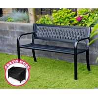 Bekijk de aanbieding van Voordeelvanger.nl: Stalen design tuinbank met hoes