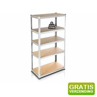 Bekijk de aanbieding van DealDonkey.com 4: Profeco XL Opbergrek - Stellingkast - Magazijnstelling - 180 x 120 x 40cm - RVS