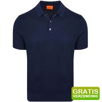 Bekijk de aanbieding van Suitableshop: Suitable Knitted Polo Cotton Linen Navy