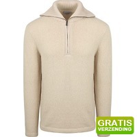 Bekijk de aanbieding van Suitableshop: Suitable Deep Zip Pullover Boiled Wool Ecru