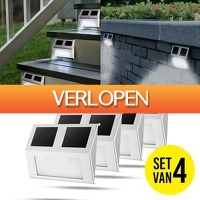 Slimmedealtjes.nl: 4-stuks RVS Solar LED-buitenlampen