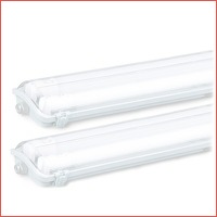 2 x TL-armatuur met LED-buizen IP65