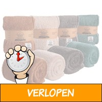 2 x Seashell teddy fleece deken