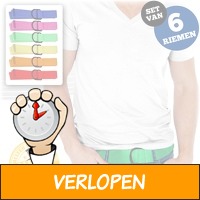 Set van 6 canvas riemen