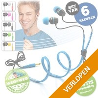 Set van 6 Zipper earphones