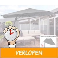 Luxe XXL Zweefparasol Antraciet 3 Meter - Met One Click..