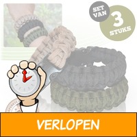 3 parachute koord armbanden