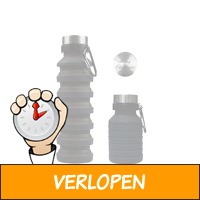 FEDEC Waterfles opvouwbaar - Drinkfles - 550ml - zwart