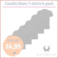 6 x Cavello Basic T-shirts zwart