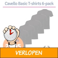 Dagaanbieding Cavello Basic T-Shirts zwart Ronde Hals 6..