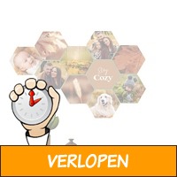 Voucher: 8 x foto op hexagon 17 x 15 cm