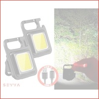 2 x Sevva mini oplaadbare LED COB lamp