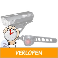 2 x Cateye oplaadbare LED-fietsverlichtingset