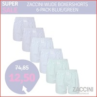 Zaccini wijde boxershorts woven 6-pack