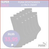 Puma sportsokken zwart 12-pack