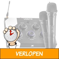 Vonyx AV510 Bluetooth karaoke set met 2x draadloze micr..