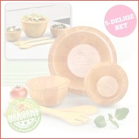 5-delige houten schalen set