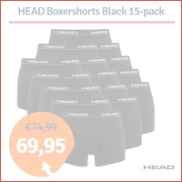 Head boxershorts black 15-pack