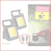 2 x Sevva mini oplaadbare LED COB lamp