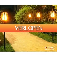Voordeelvanger.nl 2: 4 x solar LED-lantaarns met vlameffect