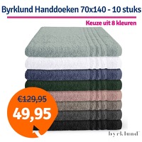 Bekijk de deal van 1dagactie.nl: Dagaanbieding Byrklund handdoek 70 x 140 - 10 stuks