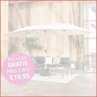 Dubbele Parasol Houtlook - Met Gratis Ho..