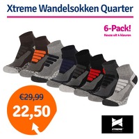 Bekijk de deal van 1dagactie.nl: 6 paar Xtreme wandelsokken Quarter