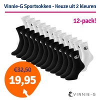 Bekijk de deal van 1dagactie.nl: 12 x Vinnie-G sportsokken