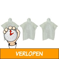 3 Benson Regenponcho's - One size - Groen