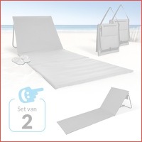 2 x opvouwbare strandmatten met rugleuni..