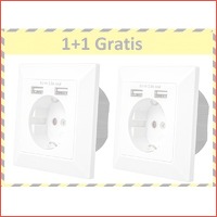 Wandcontactdoos Met 2 USB Poorten - Inbo..