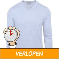 Suitable Merino Pullover V-Hals Lichtblauw