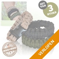 3 parachute koord armbanden