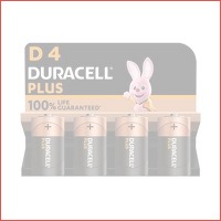 4 Duracell Plus D-Batterijen - 1.5V - Al..