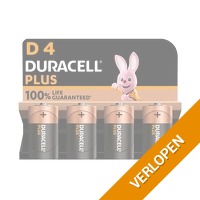 4 x Duracell Plus D-batterijen