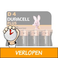 4 Duracell Plus D-Batterijen - 1.5V - Alkaline Batterij..